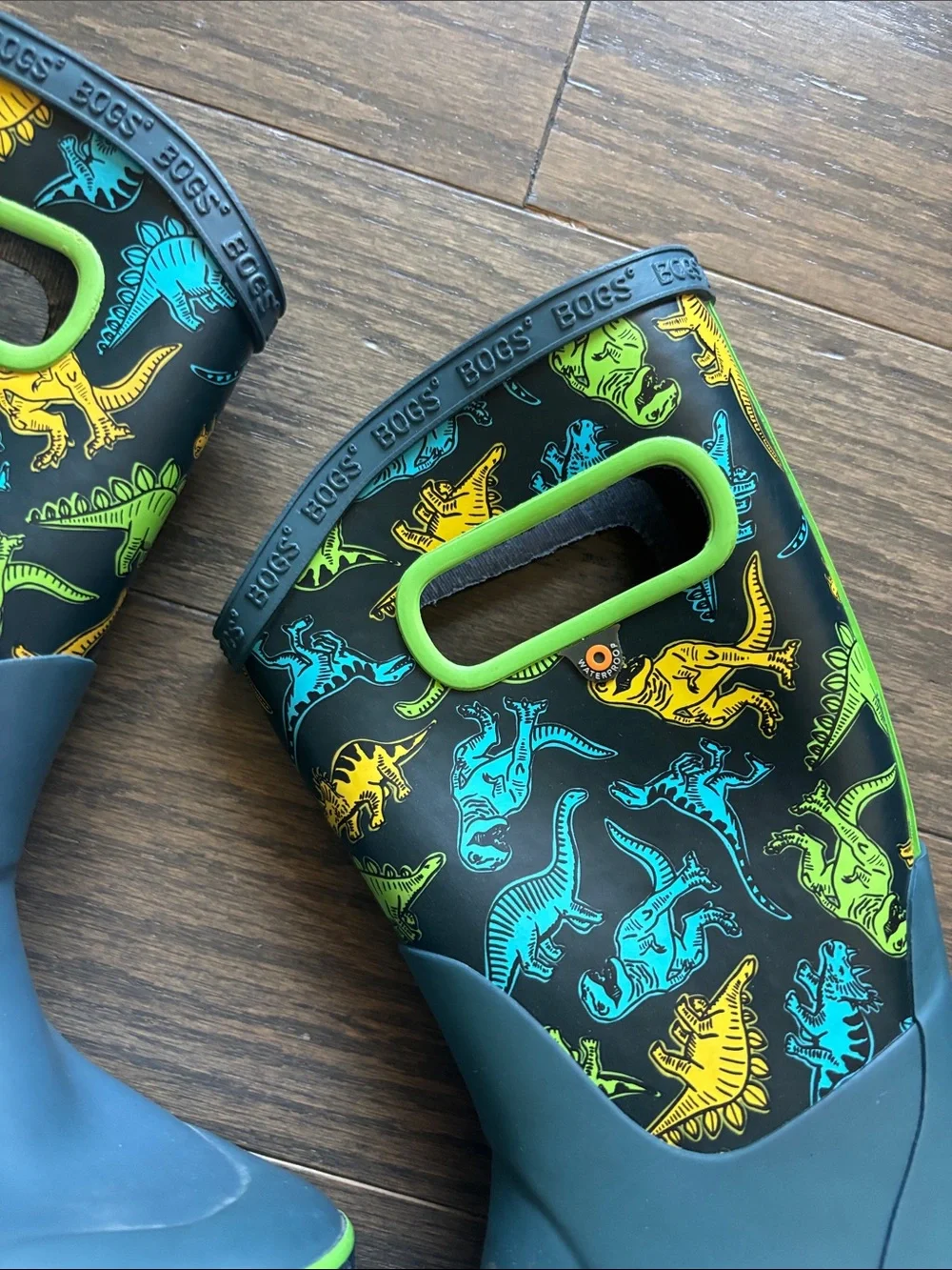 Bogs Kids Blue Dinosaur Rain Boots